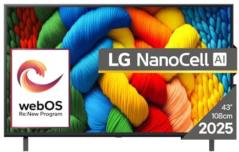 LG 43NANO80A3B - TV 43 Pollici Smart TV 4K DVB-T2 Classe Energetica G Nero