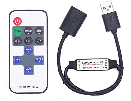 MASUNN DC5-24V 11 Tasten Mini USB Rf Wireless Dimmer Fernbedienungs-LED-Controller Für Einzelne Farbstreifen