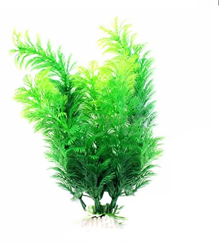 Hacoly Aquarium Pflanze Künstliche Deko Lang Blatt Pflanzen Aquarium Fish Tank Wasser Gras Pflanze Kunststoff Landschaft Ornament Grün künstliche Wasserpflanzen Aquariumpflanzen - Grün