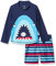 Simple Joys by Carter's Swimsuit Trunk and Rashguard Set Juego de protección de Sarpullido, Azul Marino Tiburón/Rojo Rayas, 6-9 Meses para Bebés