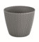 Round Flower Pot Planters for Indoor Outdoor Garden with Lovely Knitted Pattern in Stylish Pastel Colours (22cm, Stone Grey)