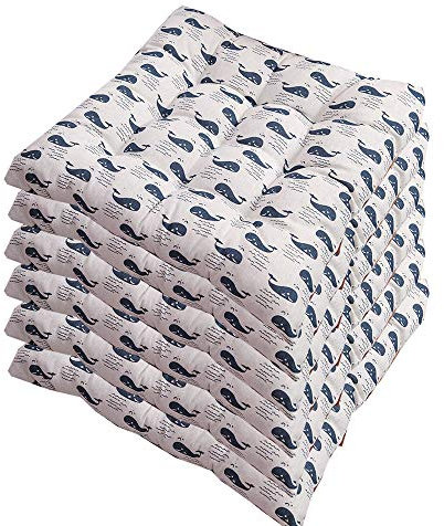 AGDLLYD Stuhlkissen 40x40cm 6er Set,Sitzkissen für Stühle Indoor und Outdoor - Bequeme Stuhlauflage - Steppkissen weich und robust bunt (J)