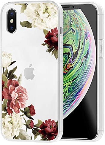 Vavies Case for iPhone Xs MAX Case for Girls Women, Slim Shockproof Clear Pattern Soft Flexible TPU Back Phone Protective Cover Cases for iPhone Xs MAX 6.5 inch (Blossom Flower)