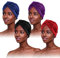 PHOGARY 4 Stücke Turban für Damen, Verknotet Tuch Falten-Kopfbedeckung Kopftuch Sommer Mütze Chemo Hut für Haarverlust Mit Blume, 4 Farben