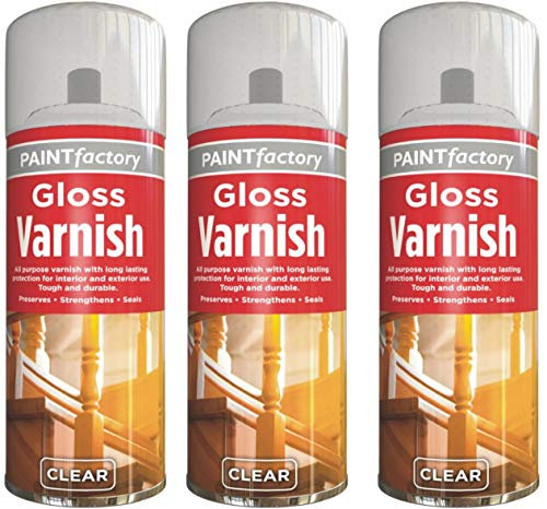 HitlineUK Lot de 3 vernis transparent brillant 250 ml – Vernis acrylique transparent pour bois finition brillante tout usage