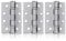 XFORT 4 Inch (100mm) Satin Chrome Ball Bearing Hinges, Steel Door Hinge for Wooden Doors (1.5 Pairs)