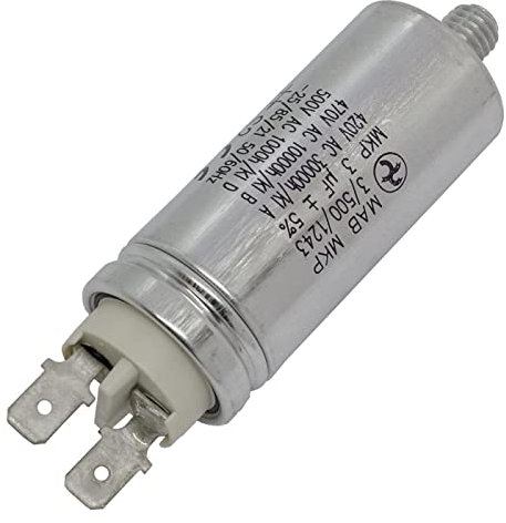 Condensador de arranque Lumonic Hydra MKP-500 3-A [incl. clavija 6,3x0,8mm] | condensador de motor 3µF 470V 25x58mm I condensador con caja metálica de