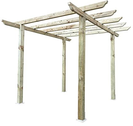 PGS Heavy Duty Wooden Pergola Kit Garden/Patio/BBQ/Hot Tub (Height: 2.4mtre | Width/Length 2.4m Champion Design Rafters)