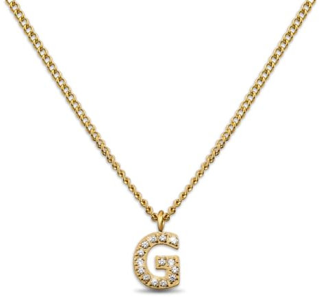 GD GOOD.designs Kette Buchstabe G Gold für Damen I 18K vergoldete Halskette mit Zirkonia Initialien I Goldene 316L Edelstahl Buchstabenkette (Buchstabe G) - Valentinstag-Geschenk für Sie und Ihn