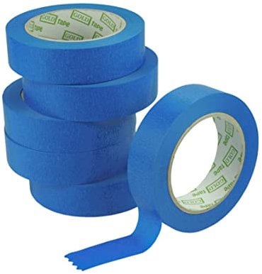 ToolSpace Malerkrepp Blau - Kreppband für Malerarbeiten und Präzise Farbkanten - 6 Rolle Malerband Uv-beständig für Renovierung - Abklebeband Profi Set 30 mm x 50 m Papierklebeband für Maler