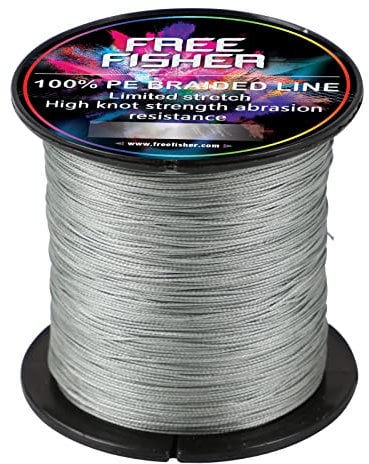 LSERVER Filo Trecciato da Pesca 300m/1000m 8 Fili Resistente All'usura Liscia Lenza PE Forte Tensione Linea Mare Pesca Lenza 5.4-90kg, Grigio (300m), 1.5# (0.20mm/12kg)