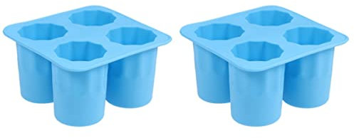Cubiteras De Silicona Para Hielo Con 4 Cavidades - Moldes Reutilizables Para Cubitos De Hielo, Chocolates Y Postres, Paquete De 2 En Color Azul