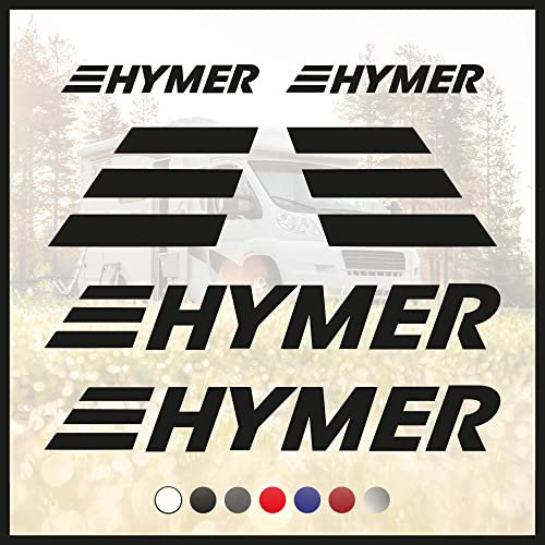 Kamiustore Adesivo Set Loghi “Hymer Logo” per Camper, Caravan, Roulotte e Barche - Vinile, PVC - Adesivi per Veicoli - Colore a Scelta