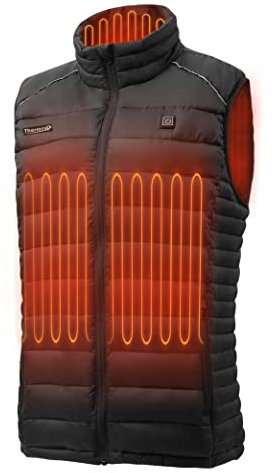 Thermrup Beheizbare Weste(Mit Akku 7,4V) für Herren Damen, Beheizte Jacke Elektrisch mit 3 Temperatureinstellungen, Seitentaschen mit Reißverschluss, Winterjacke (L)