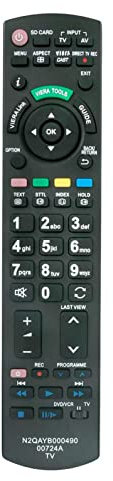 VINABTY N2QAYB000490 N2QAYB00724A Telecomando di sostituzione compatibile con Panasonic Plasma TV Viera Txpf42g20s Txpf46g20s Txpf50g20s TX-P42G20 TX-P42VT20 TX-P65VT20 TX-P50G20E TX-P50G20TX-P46G20E