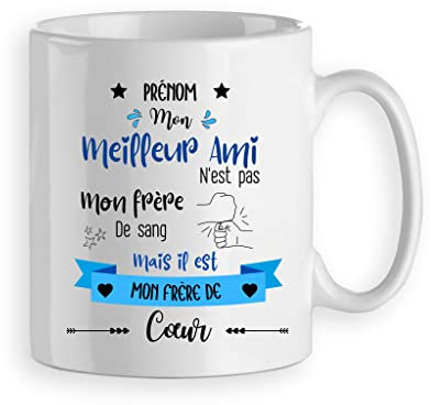 Mug/Tasse Meilleur Ami Cadeau Copin frère de Coeur homme personnalisé prénom