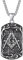 FaithHeart Herren Freimaurer Anhänger mit Strasssteine Edelstahl Herren Kette Freimaurer Schmuck für Herren und männer