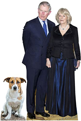 King Charles with Camilla Queen Consort and Jack Russell Coronation Cardboard Cutouts Set of 2