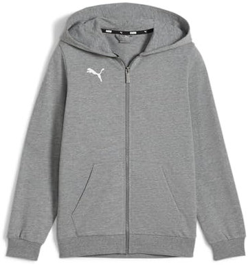 PUMA Jungen Teamgoal Casuals Kapuzenjacke Jr Schweiß, Medium Grey Heather-puma White, 128 EU
