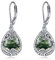 H Sterling Silber Filigran Moss Achat Tropfen Ohrringe Leverback Schmuck Geschenke
