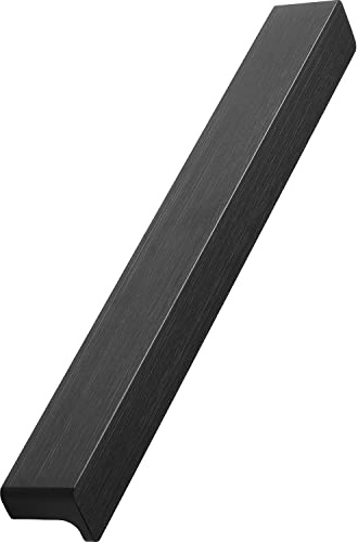 Furnipart Griffleiste Elan LA160mm - Möbelgriff zum Anschrauben - Schrankgriff Breite 200mm, Aluminium schwarz matt