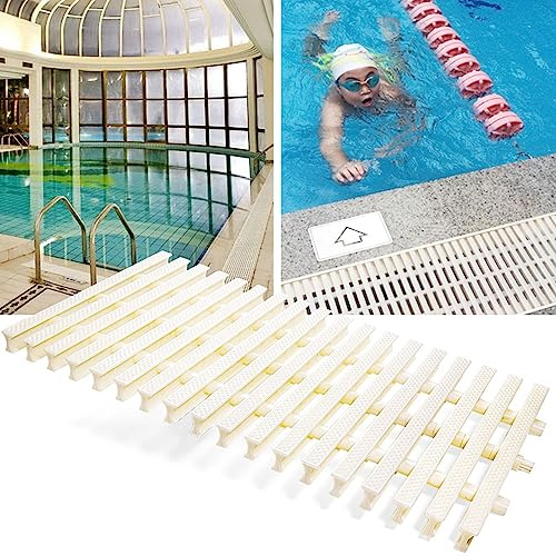 XPLKQXE Abflussroste Schwimmbäder, ABS-Kunststoff Abnehmbare Drainage-Gitter Abdeckung, Kanalisationsroste Grill, Filter Abfluss Entwässerung Bodenablauf Straße Rinne (Farbe : Weiß, Größe : 30x100cm