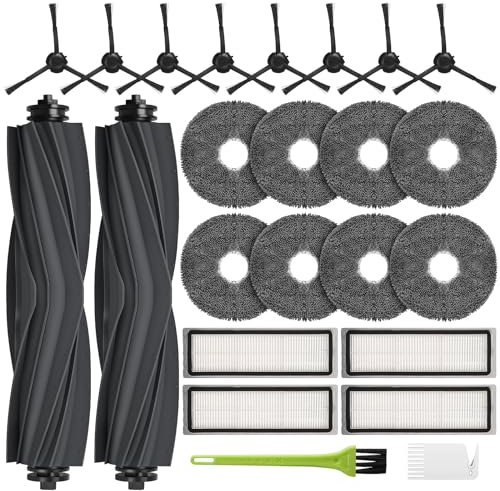 RUKHOOL Accessoires pour Dreame L10 Prime / L10s Plus / L10s Pro Gen 2 / L10s Ultra/Xiaomi X20 Plus / X10+ Pièces de Rechange 2 Brosse Principale 8 Chiffons de Nettoyage 4 Filtres 8 Brosse Latérale