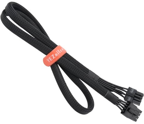 YEZriler CPU 8 Pin Male to CPU 8 Pin (4+4 Detachable) Male EPS-12V Motherboard Power Adapter Sleeved Cable for EVGA Modular Power Supply 33-inch (84cm)