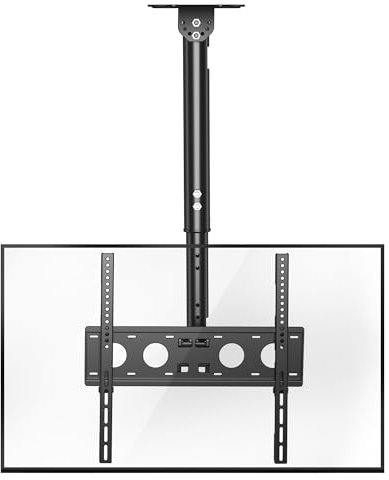 XINLEI Soporte de TV Techo de Movimiento Completo para TV de 26 a 65 Pulgadas, Altura Regulable en 4 Posiciones, Máx. VESA 400 x 400mm, hasta 45 kg, Soporte TV Pared 65 Pulgadas(MCA3)