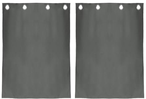 PATIKIL Short Tier Curtains, 29 W x 35 L Small Grommet Window Curtain, Short Cabinet Blackout Drapes for Kitchen Bathroom, 2 Panels, Dark Gray