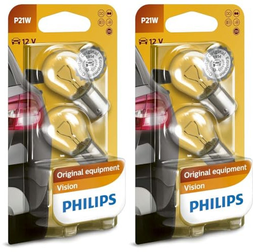 Philips 12498B2 Kugellampe Vision P21W (Packung mit 2)