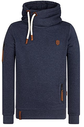 Naketano Herren Kapuzenpullover Pimp, Farbe:indigo blue Melange, Größe:2XL