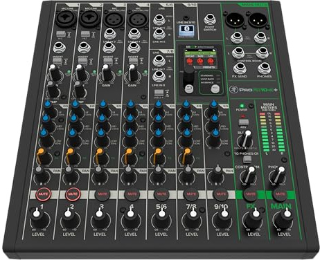 Mackie ProFX10v3+ 10-Channel Analog Mixer with Enhanced FX, USB Recording Modes, and Bluetooth