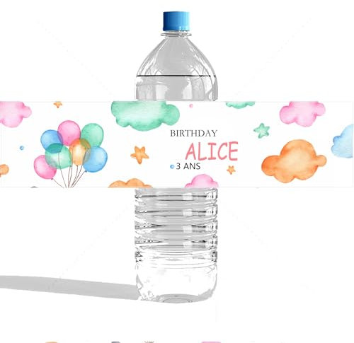 30 Etichette Adesive Personalizzate For Bottiglie D'acqua Da 0,5 Litri, Battesimi, Feste, Compleanni, Baby Shower, EVJF... Etichette Personalizzate For Bottiglie D'acqua (Color : D)