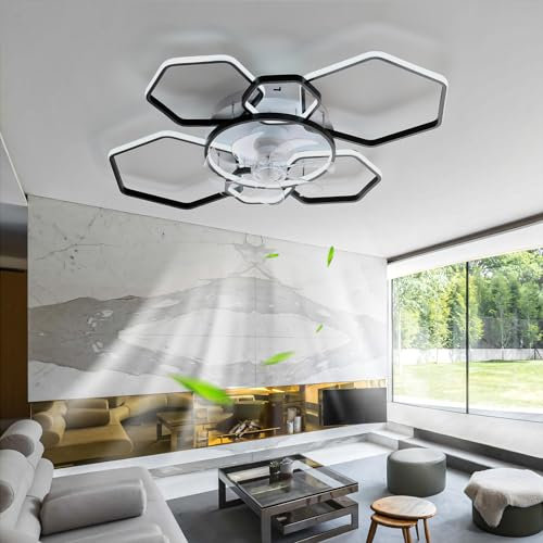 Grande Lámpara Ventilador de Techo LED Regulable Con Luz y Mando a Distancia - Silencioso, Reversible, Moderno, 6 Velocidades, Smart - Para Dormitorio y Salón