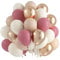 Palloncini Rosa Antico, 60pcs Palloncini Compleanno Retrò Rosa, Metallic Champagne Oro Beige Ghirlanda Palloncini, Arco Palloncini Lattice Per Baby Shower, Battesimo Bimbo, Addobbi Matrimonio