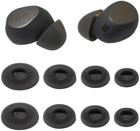Luckvan Ersatz-Ohrstöpsel für Jabra Elite 10 Silikon-Ohrstöpsel, Jabra Earbuds Elite 10 Gen 2, Gummispitzen, 4 Paar, Schwarz