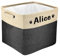 PET ARTIST Collapsible Dog Toy Storage Basket Bin with Personalized Pet's Name - Rectangular Storage Box Chest Organizer for Toys, Coats, Clothing (Black, L:38cm*33cm*31cm)