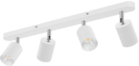 DEECOZY LED Deckenstrahler 4 Flammig Wohnzimmer-Deckenleuchte Modern Deckenlampe Flame LED Spotlight GU10 Deckenspot Schwenkbar 330°Drehbar Spot Strahler Lampe Edelstahl innen (4 Lampenhalterung)