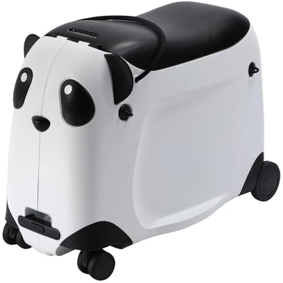 Generisch Wandergo Kinder Panda Reise Koffer Trolley Handgepäck, Schwarz | Kinderkoffer