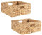 IDIMEX Panier Rangement LANZI en Jacinthe d'eau, Lot de 2, Boîte Rangement Fibre Naturelle avec Poignées, Pliables pour Rangement Salle de Bain, Coloris Naturel, 32 x 32 x 15 cm