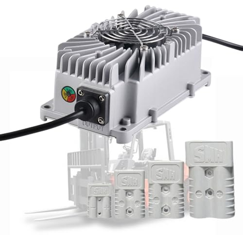 WLEJSL Chargeur Batterie Chariot Élévateur 12 V 15 A, Chargeur Batterie Haute Puissance, Chargeur Batterie Plomb avec Prise Anderson 50 A/120 A/175 A/350 a Utilisation Batterie Chariot,120A