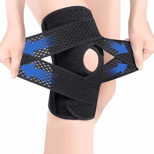 TOEECY Ginocchiera regolabile con supporto per rotula ginocchiera traspirante per sport e recupero ginocchiera per stabilizzazione del ginocchio