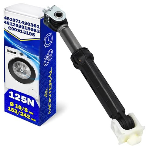 Ammortizzatore Lavatrice 125N con la Dimensione di Ø 10/8 mm 153/242 mm con Codice Originale 461971420361 481252918063 C00313195 per Whirlpool per Indesit per Ariston - Garanzia di 10 Anni - MONTERAL