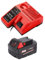 M1850 Batterie 18 V 5,0 Ah avec chargeur compatible avec batterie Milwaukee 18 V M18, M18BX, M18B5, M18 XC, M18B2, M18B4, Li18, C18B, 48-11-1828, 48-11-1840