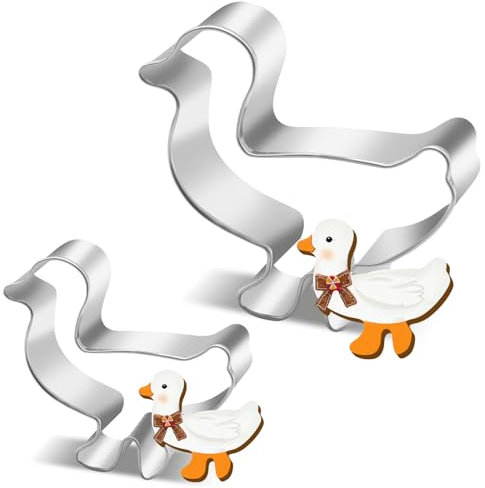 Hübsche Keksform aus Edelstahl in Form einer weißen Gans, Gänse-Kuchenaufsatz, Tier-Geburtstagsdekoration, perfekte Größe und einfach zu verwenden, gutes Material und lange Lebensdauer