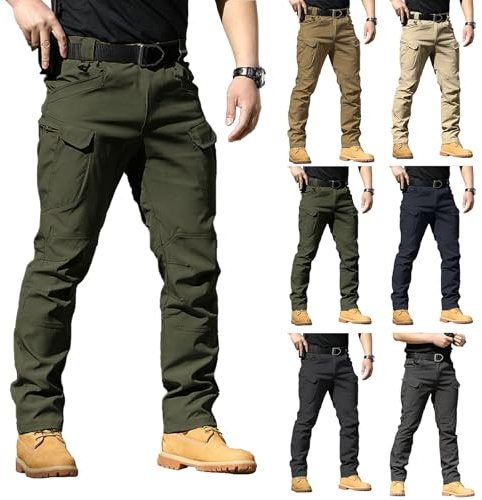 POIUIYQA Pantalon Tactique Homme Cargo Treillis Militaire Randonnée Chasse Pantalon Cargo Homme Tactique Combat Stretch Extensible Séchage Rapide Pantalon de Travail