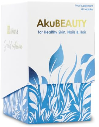 AkuBEAUTY Nahrungsergänzungsmittel für Gesunde Haut, Nägel und Haare, 60 Kapseln