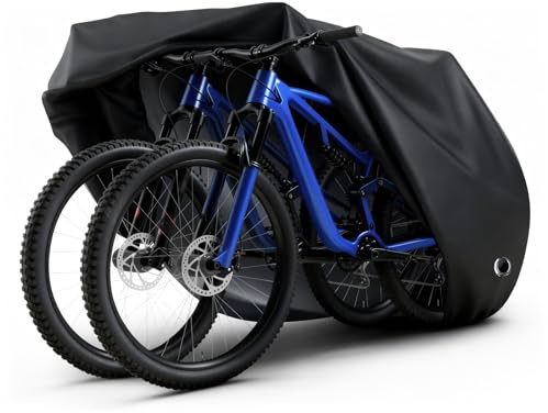 Fahrradgarage für 2-3 Räder (200x85x110cm) - Wasserdichte & winddichte Abdeckplane aus 210D Polyester mit UV-Schutz, Schlosslöchern & Beutel für Outdoor