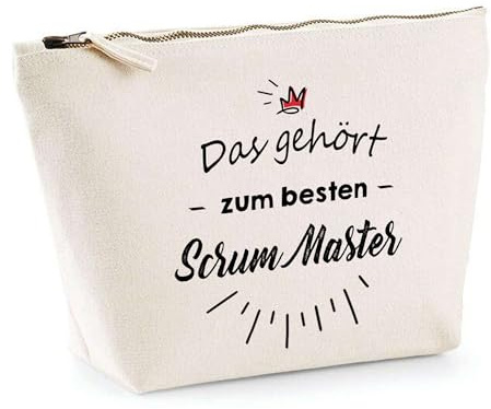 Kosmetiktasche Das gehört zum besten Scrum Master - praktische Kultur- & Reisetasche für Büro, Gadgets & Reise, Geschenk zum Ruhestand, Abschied oder Geburtstag für Kollegen
